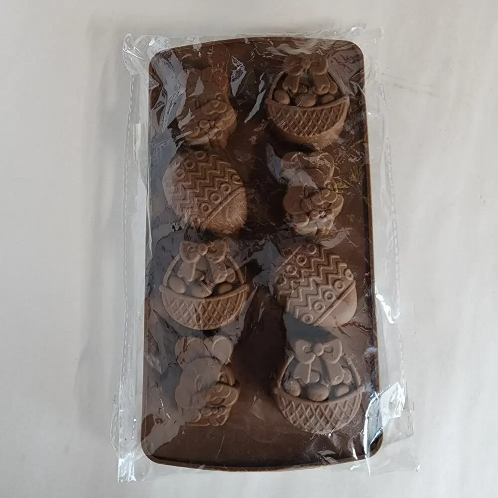 Silicone Easter Egg Bunny Molds Fondant Cake Chocolate Baking Trays - 2 Pack
